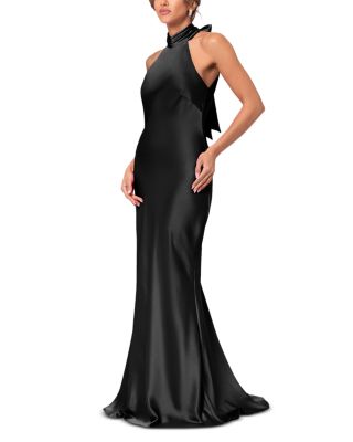Sleeveless Satin Gown - Exclusive