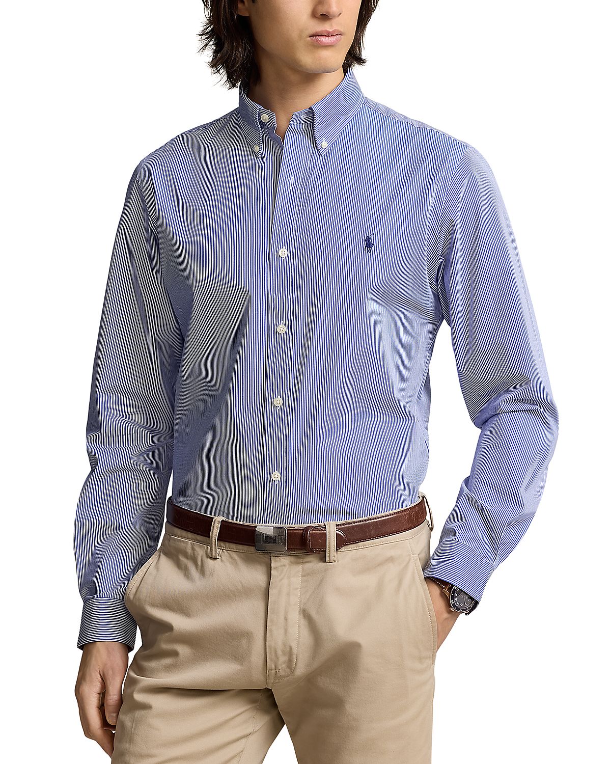 Polo Ralph Lauren Slim Fit Long Sleeve Poplin Button Down Shirt