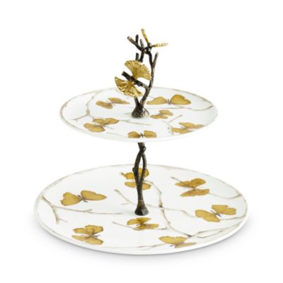 Butterfly Ginkgo 2 Tier Etagere