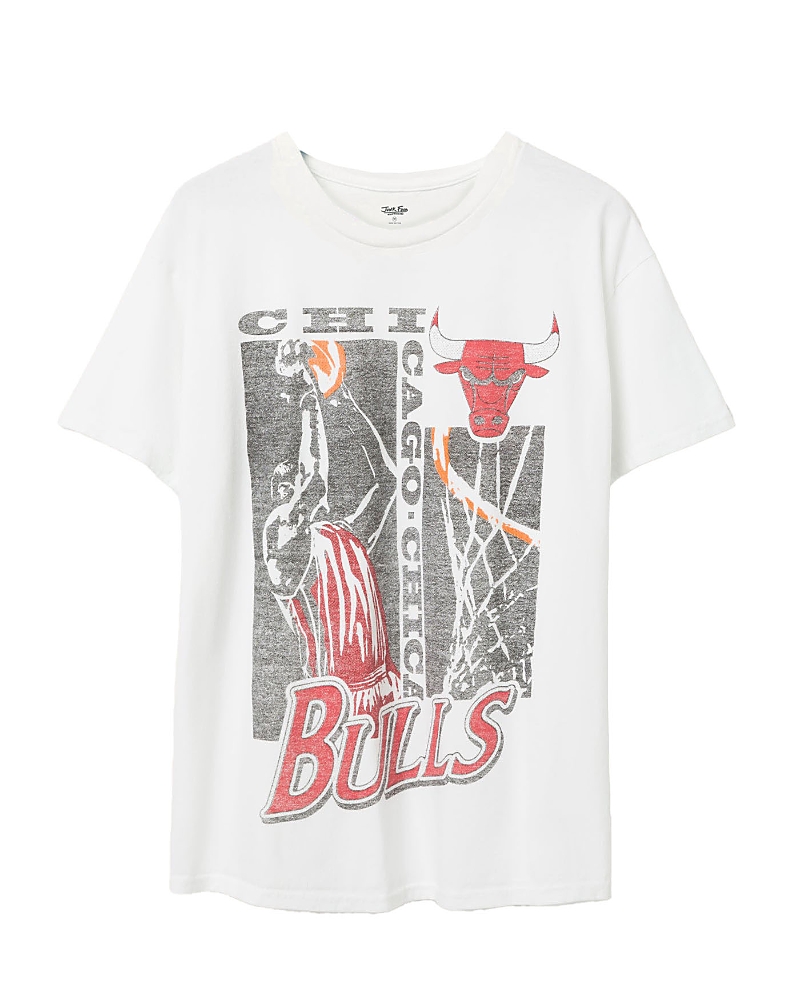 Junk Food Clothing Unisex Nba Chicago Bulls Jump Shot Short Sleeve Tee In White