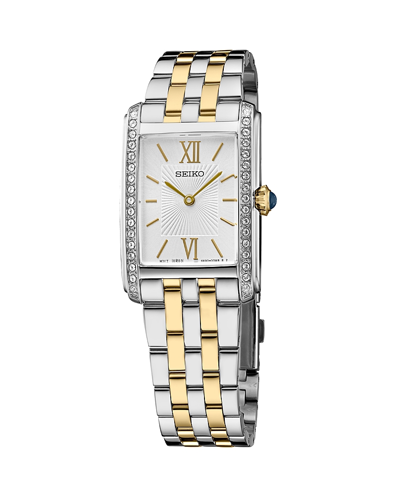Seiko Watch Essentials Watch, 33mm X 23mm In White/two Tone
