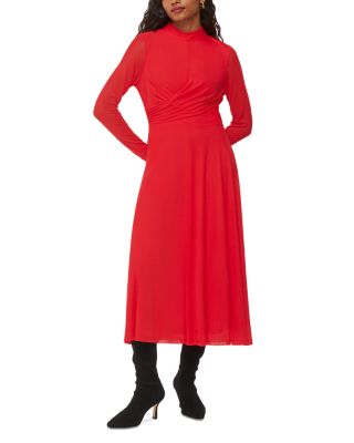 Whistles - Petite Arabella Ruched Mesh Dress