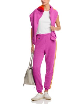 Aviator Nation - Lightning Bolt Logo Sweatshirt & Rainbow Stripe Sweatpants