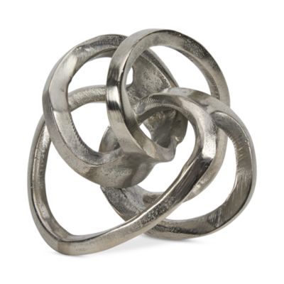 Silver Tone Metal Knot Sculpture, Small