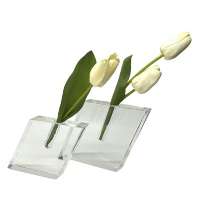 Crystal Large Angled Bud Vase