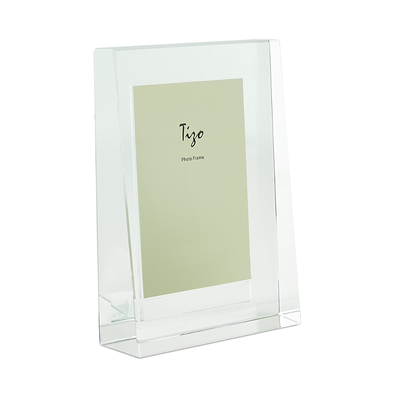 Tizo Clear Lucite Pyramid Photo Frame 2 X 3 In Green