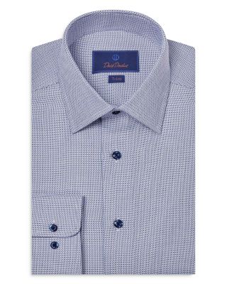 David Donahue - Trim Fit Textured Dobby Dress Shirt