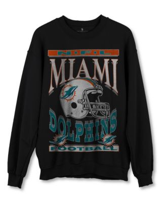  NFL Unisex Miami Dolphins Helmet Flea Market Crew Fleece Sweatshirt