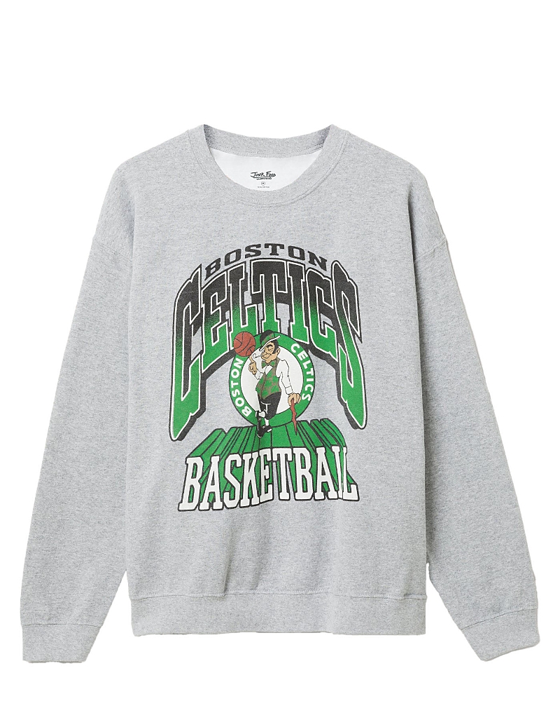 Junk Food Clothing Unisex Nba Boston Celtics Backcourt Crew Fleece Sweatshirt In Heather Gray