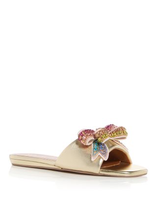 KURT GEIGER LONDON - Women's Kensington Bow Embellished Slide Sandals