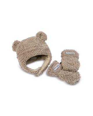 7AM Enfant - Unisex Teddy Hat & Mittens Set - Baby