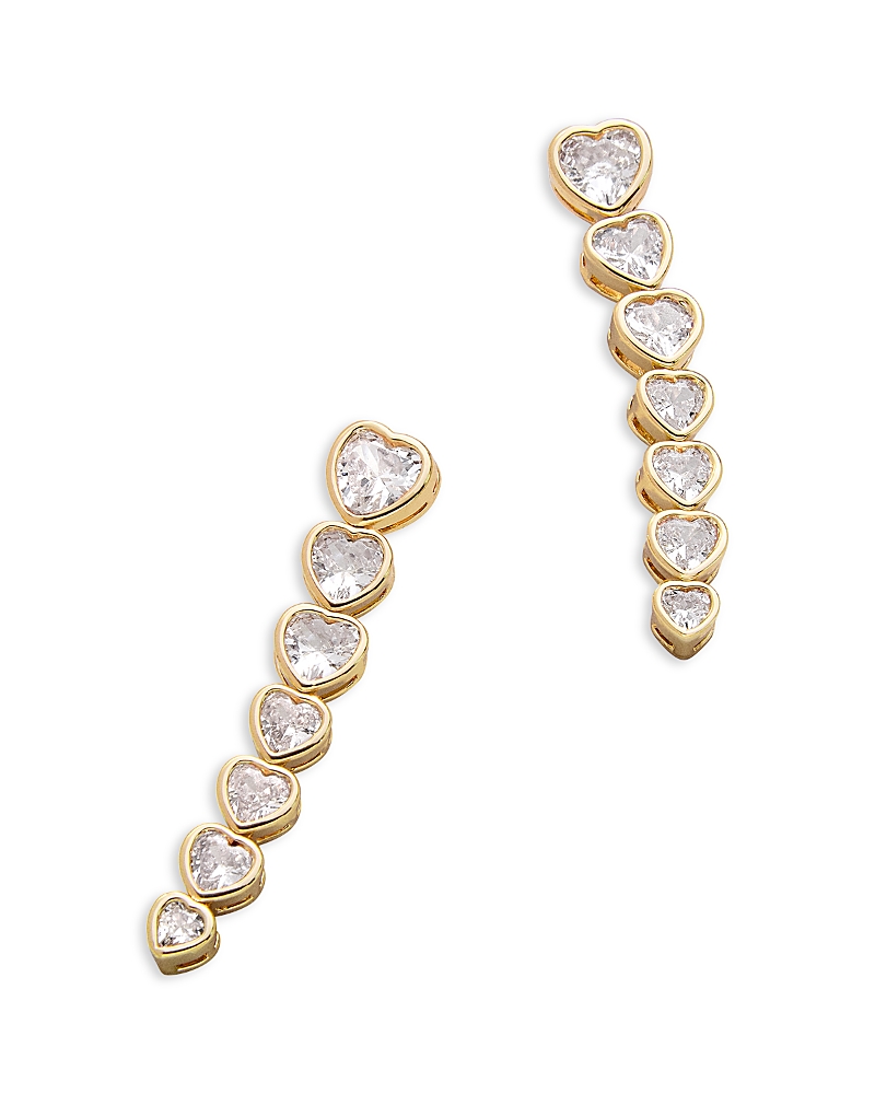Baublebar Cubic Zirconia Heart Bezel Drop Earrings In Gold