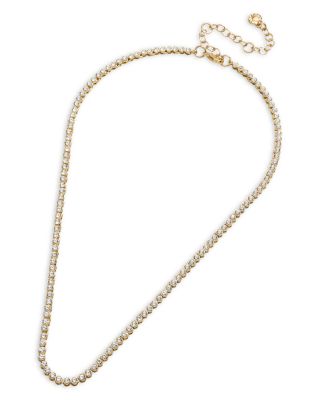Amanda Crystal Bezel Tennis Necklace, 17-20"