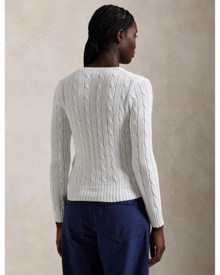 Women&#39;s Cable Knit Cotton V Neck Sweater