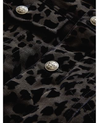 Tobi Animal Print Regular Fit Down Trucker Jacket 