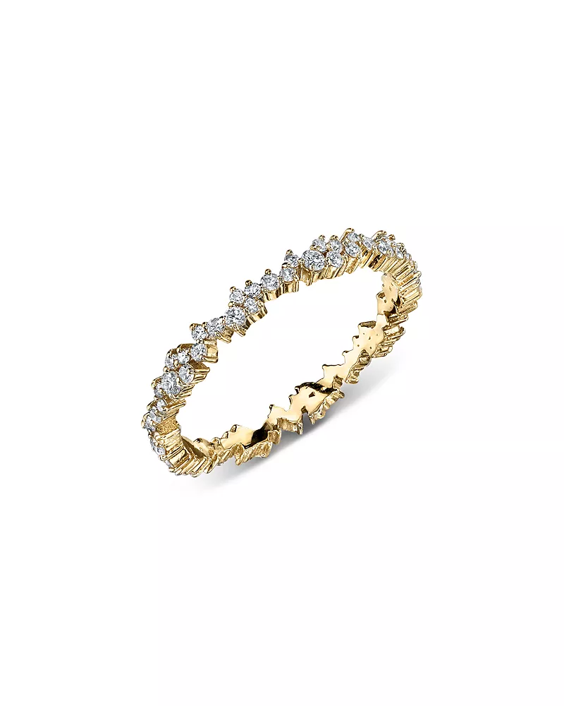 Sydney Evan 14K Yellow Gold Small Cocktail Eternity Ring with Diamonds, 0.54 tcw