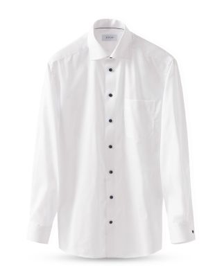 Classic Fit Twill Shirt with Navy Details