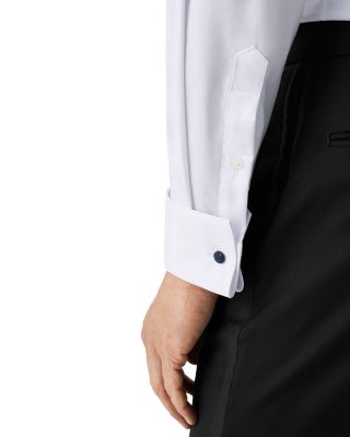Slim Fit Twill Fly Front Formal Shirt
