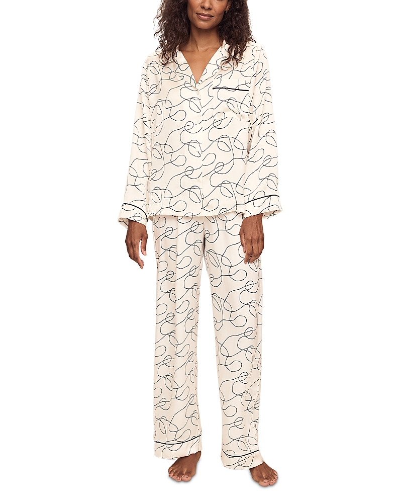 Shop Eberjey Inez Printed Washable Silk Long Pajama Set