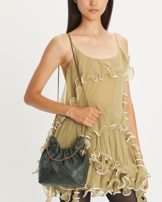 Fleming Mini Leather Hobo Bag  