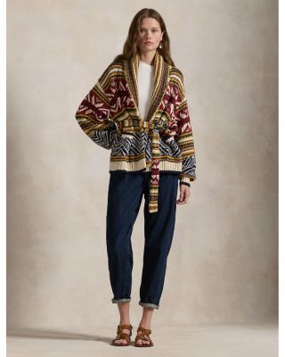 Lauren Ralph Lauren Multi Pattern Shawl Cardigan