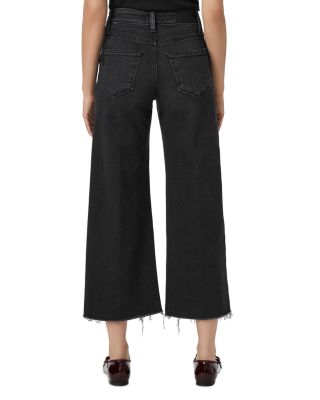 Petites Anessa High Rise Wide Leg Jeans in Black Lotus