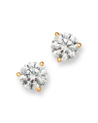 Bloomingdale's Fine Collection - Certified Lab Grown Diamond Stud Earrings in 14K Yellow or White Gold, 3.0 ct. t.w.