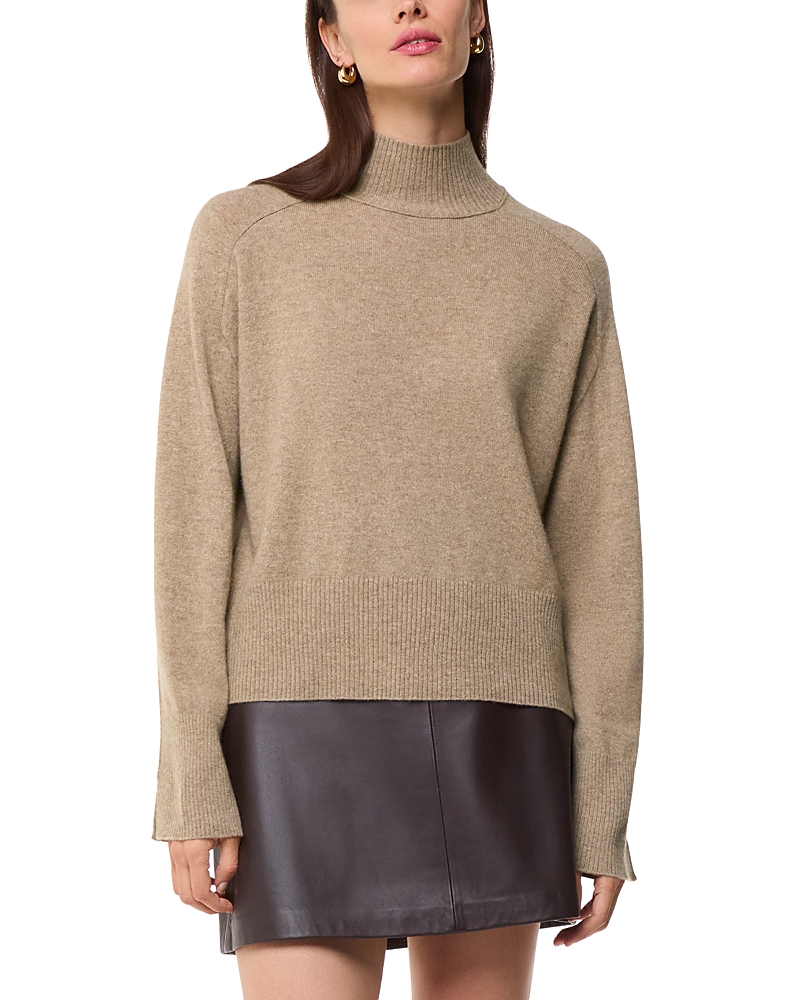 Whistles Cashmere Funnel Neck Sweater In Oatmeal