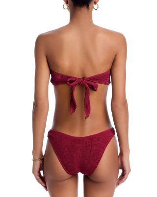 Tie Back Blake Crinkle Bandeau Bikini Top