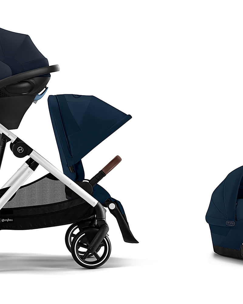 Cybex Gazelle S 2 Single To Double + Aton G Swivel Travel System With Gazelle S Cot In Ocean Blue