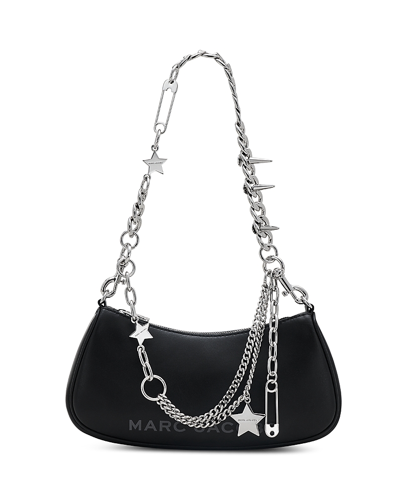 Marc Jacobs Curved Black Shoulder Bag With Adjustable Chain Handle In Black