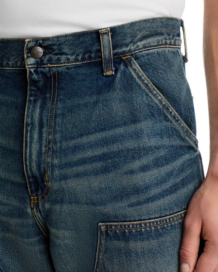 Double Knee Relaxed Straight Fit Jeans Blue