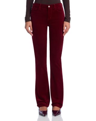 Stevie Velvet High Rise Straight Jeans in Dark Syrah