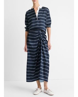 Rugby Stripe Gathered Skirt 