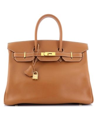 Pre-Owned HERMÈS - Birkin 35 Handbag Brown Courchevel with Gold Hardware