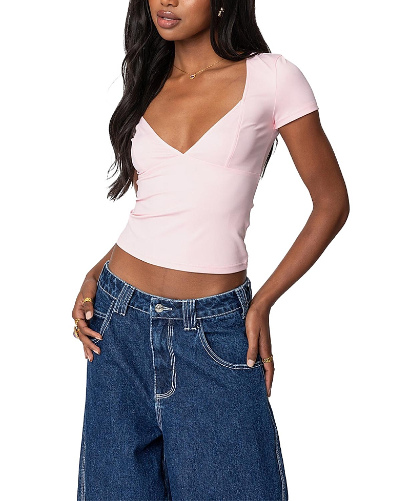 EDIKTED KATIA V NECK TOP