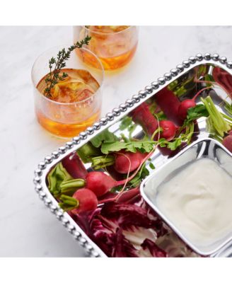Pearled Square Chip & Dip Server