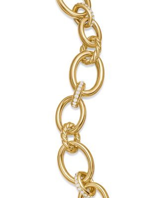 DY Mercer Chain Bracelet in 18K Yellow Gold with Diamonds, 25mm