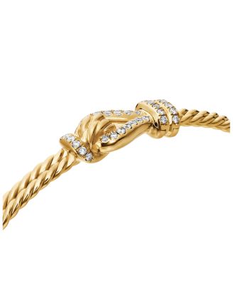 Thoroughbred Loop Bracelet in 18K Yellow Gold with Pav&eacute; Diamonds 