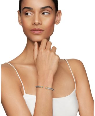 Classic Cable Bracelet in Sterling Silver with 14K Yellow Gold , 5mm