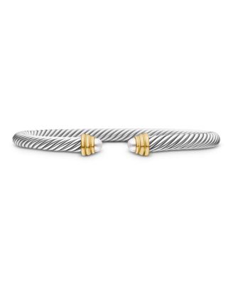 David Yurman Cable Classics Bracelet with Cultured Freshwater Pearls and 14K Gold, 5mm