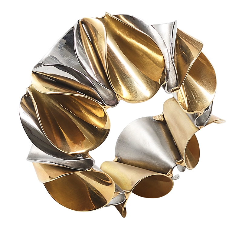 Kim Seybert Enigma Napkin Ring, Set Of 4 In Gold/ Silver