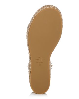 Rockstud Flatform Ankle-Strap Espadrille Sandals 