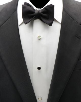 Double Sided Onyx & Mother of Pearl Round Beveled Stud Set