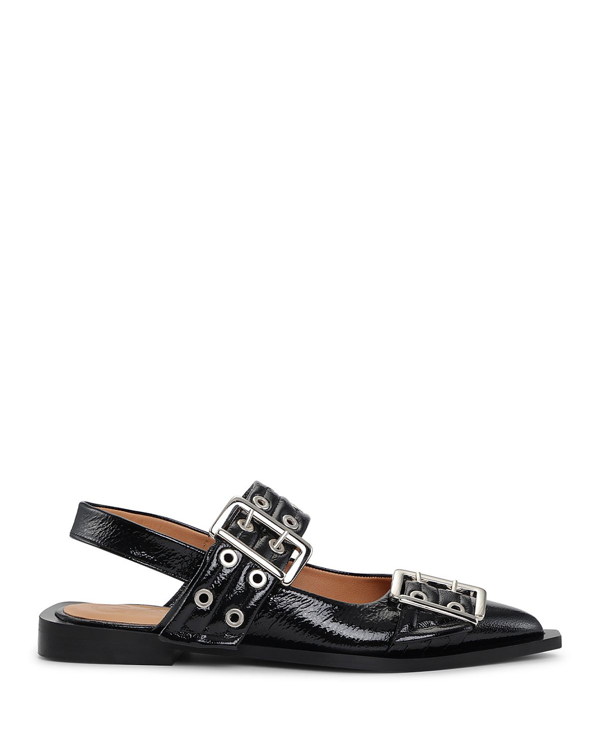 Ganni Women's Feminine Buckle Slingback Ballerina Flats