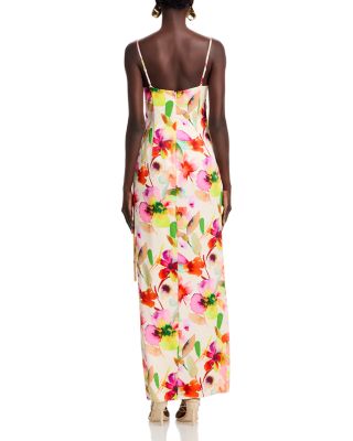 Printed Stretch Sateen Gown