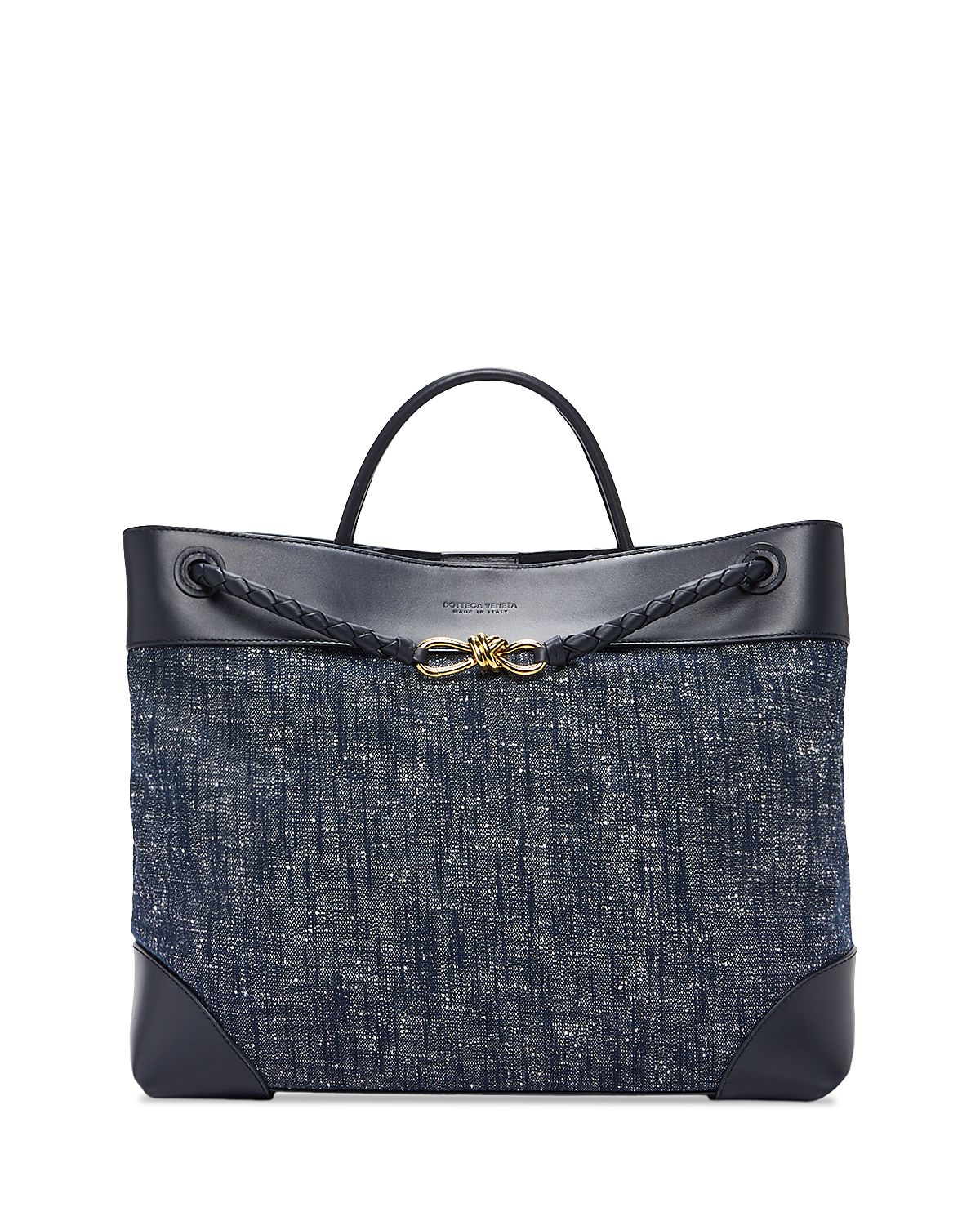 Bottega Veneta Large Andiamo Denim Top Handle Bag