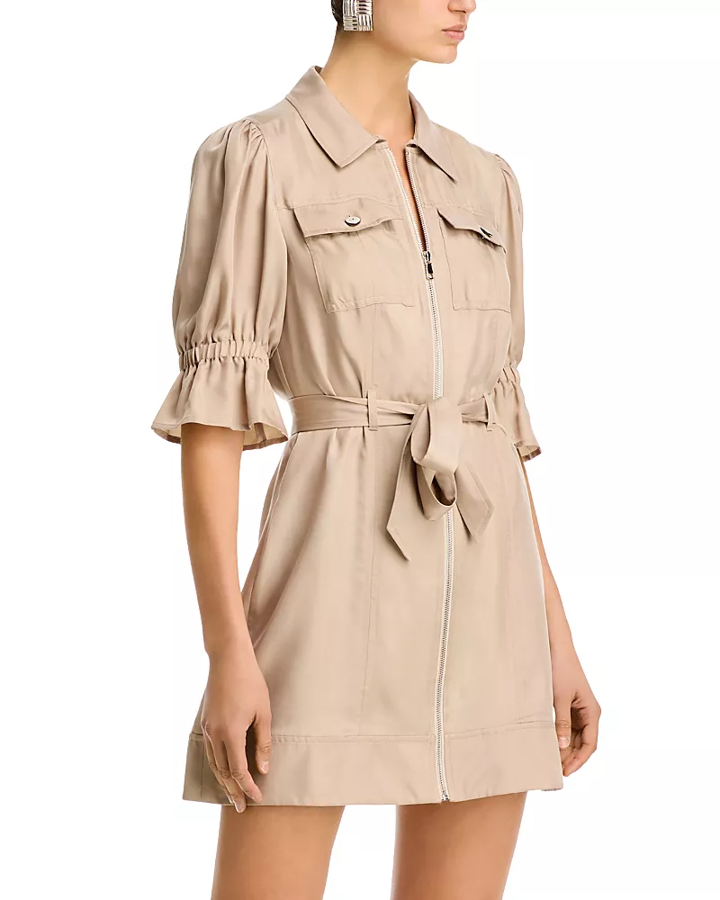 Cinq a Sept Holly Front Zip Collared Mini Dress