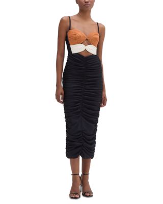 Braided Bodice Midi Dress