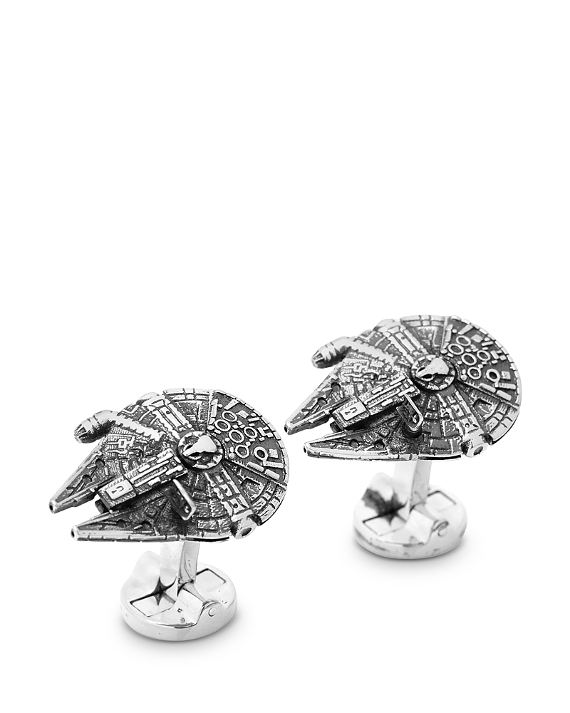Cufflinks, Inc Star Wars 3d Millennium Falcon Cufflinks In Silver